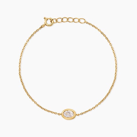 Bracelet Fadela Argent Dor&eacute; A L'Or 750/1000 Oxyde De Zirconium - Bracelets cha&icirc;nes Femme | Marc Orian