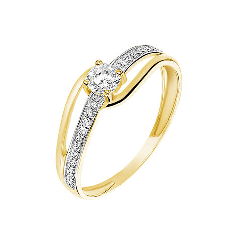 Bague Solitaire Armelle Or Jaune Oxyde De Zirconium - Bagues Solitaire Femme | Marc Orian