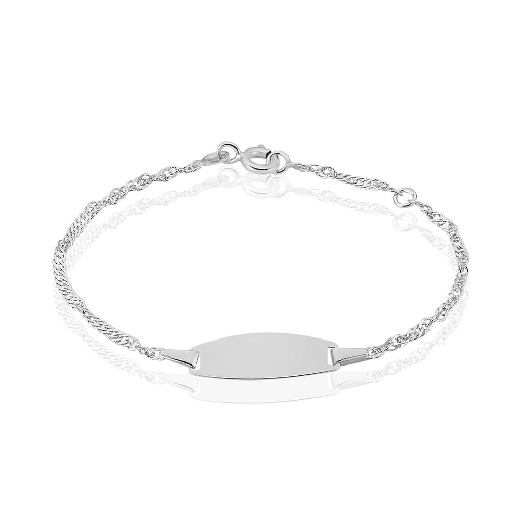 Bracelet Identité Ericka Maille Singapour Or Blanc - Gourmettes Enfant | Marc Orian
