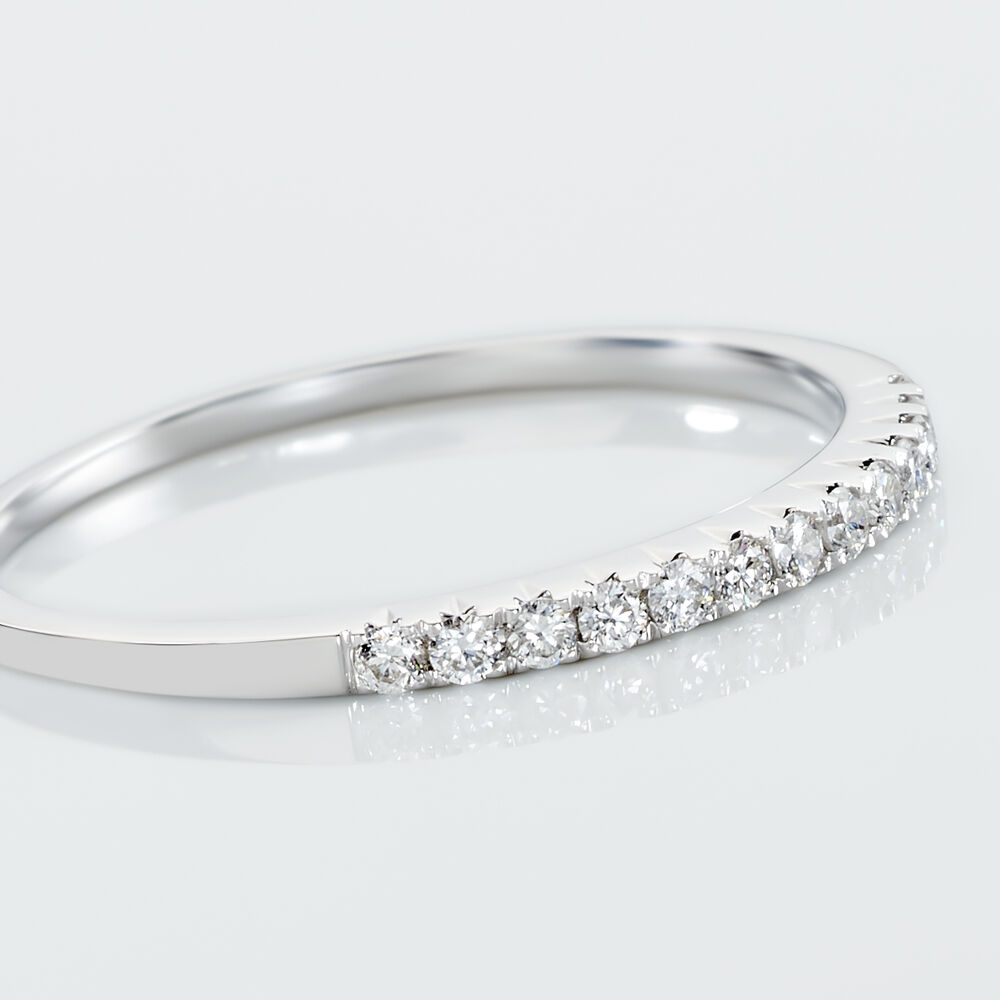 Alliance Pristina Or Blanc Diamant - Alliances avec pierres Femme | Marc Orian