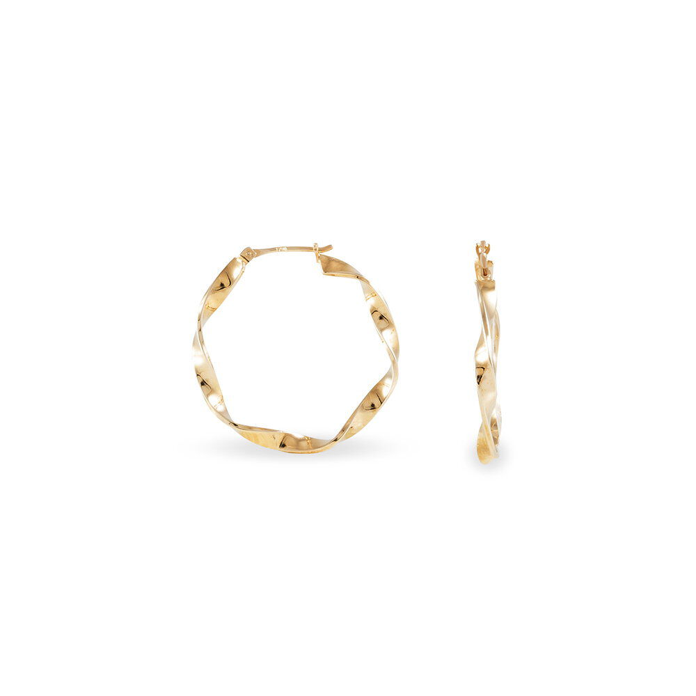 Cr&eacute;oles Lenna Torsad&eacute;e Plaqu&eacute; Or Jaune - Cr&eacute;oles Femme | Marc Orian