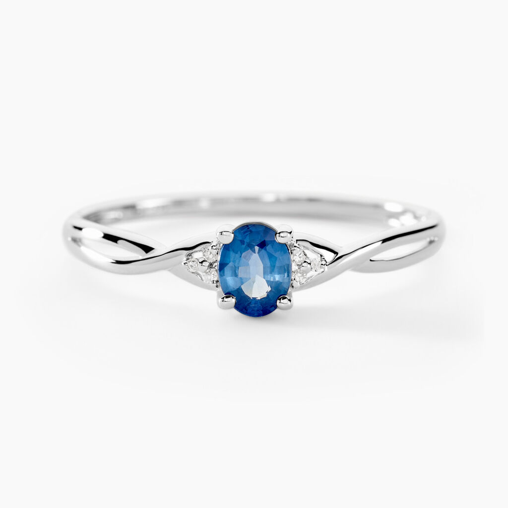 Bague Cassie Or Blanc Saphir Et Diamant - Solitaires Femme | Marc Orian
