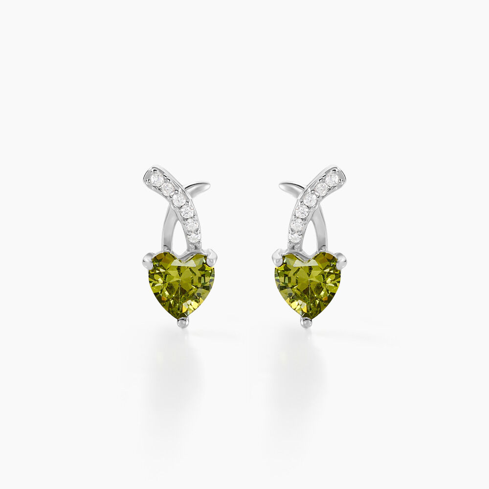 Boucles D'oreilles Puces Avalon Argent Blanc Oxyde De Zirconium - Puces Femme | Marc Orian