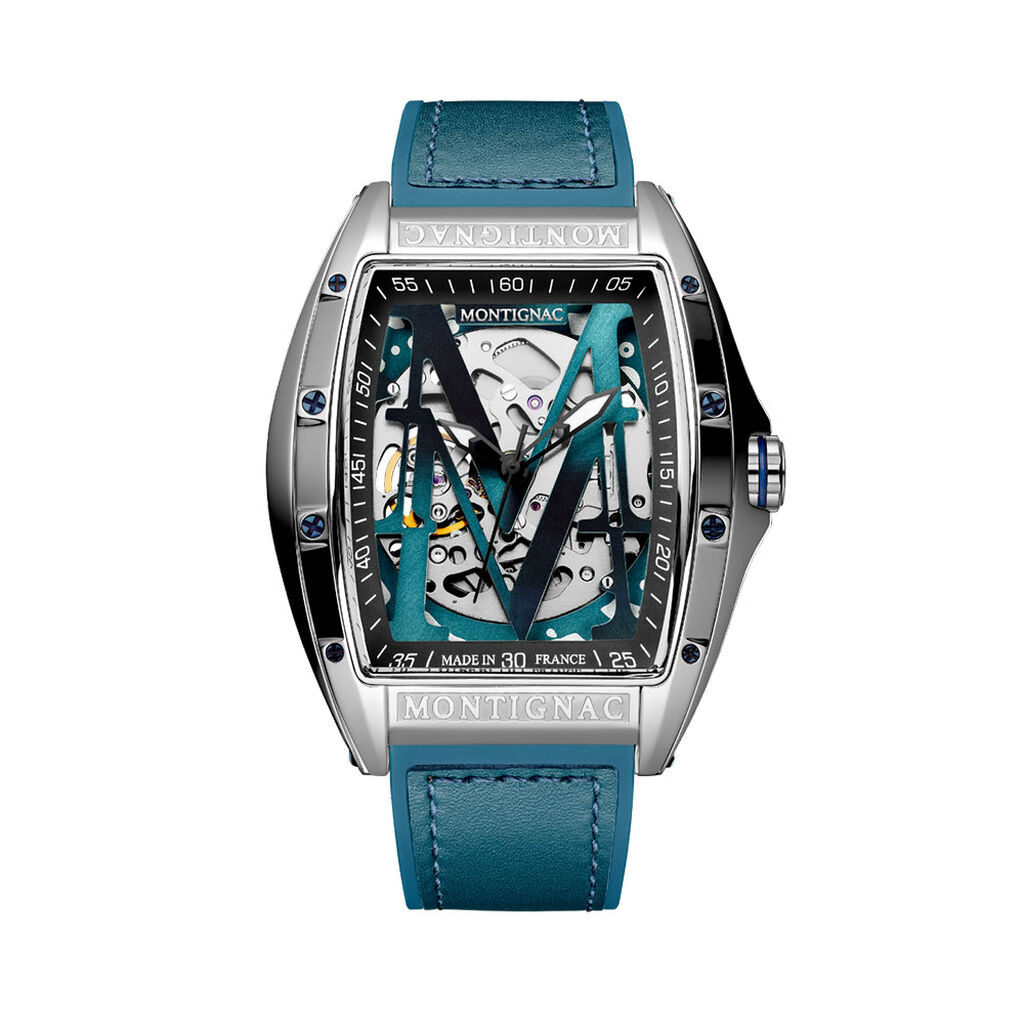 Montre Montignac Tonneau Auto Argenté - Montres automatiques Homme | Marc Orian