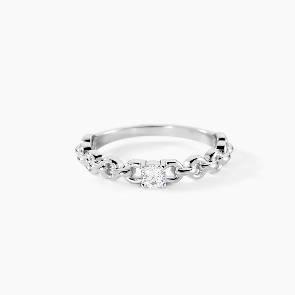 Bague Solitaire Moccus Argent Blanc Oxyde De Zirconium - Bijoux fantaisie Femme | Marc Orian