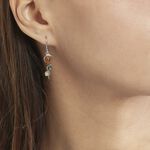 Boucles D'oreilles Pendantes Murriel Argent Blanc Ambre - Pendantes Femme | Marc Orian