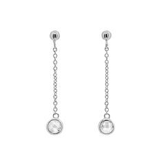 Boucles D'oreilles Pendantes Olga Argent Blanc Oxyde De Zirconium - Boucles d'oreilles Pendantes Femme | Marc Orian