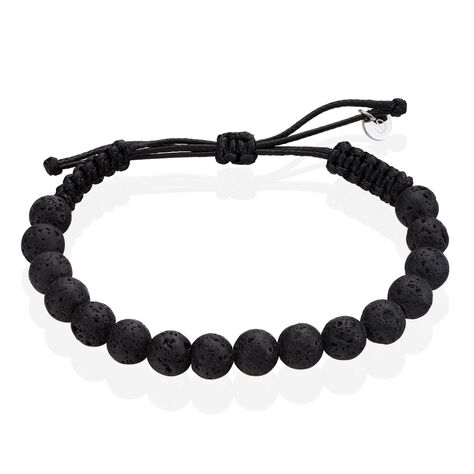 Bracelet Phebus Him Cordon Noir Pierre De Lave - Bracelets cordons Homme | Marc Orian
