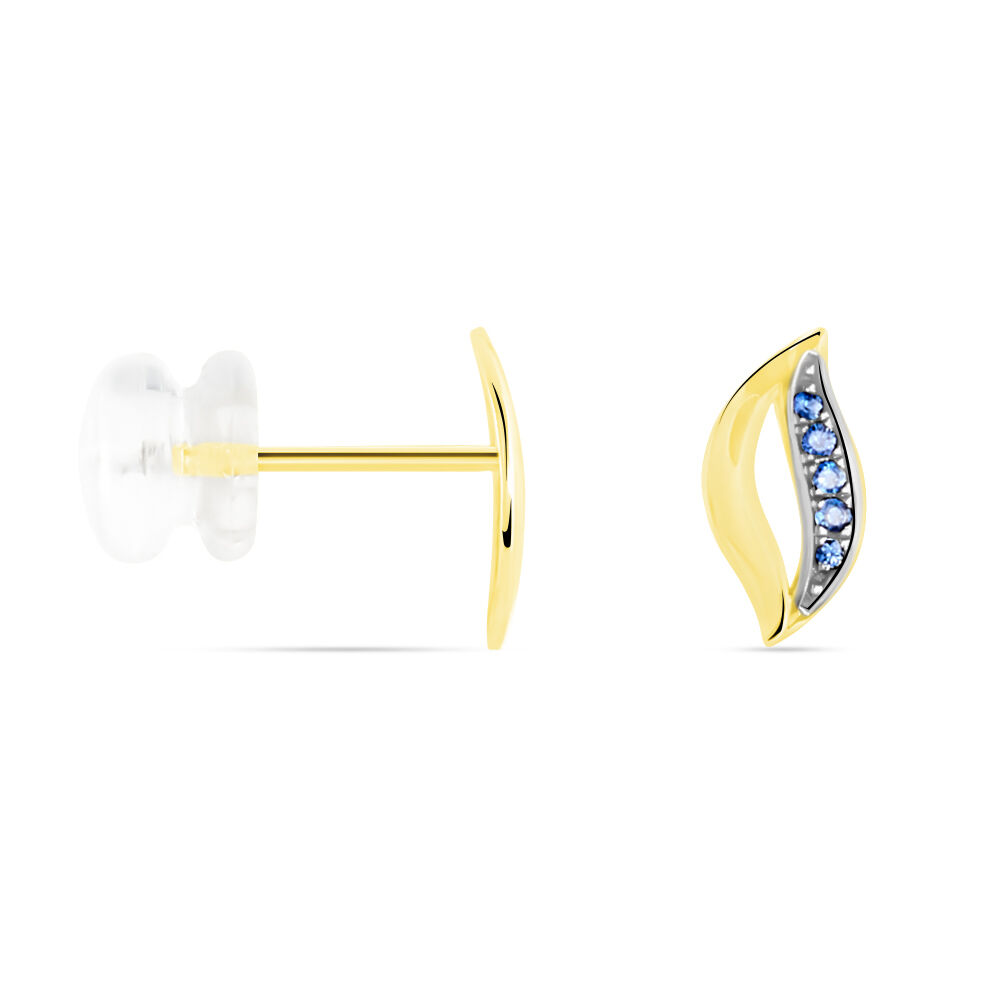 Boucles D'oreilles Puces Urbice Or Jaune Saphir - Puces Femme | Marc Orian