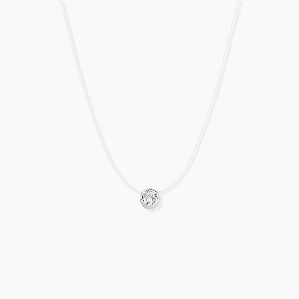 Collier Nylon Argent Blanc Oxyde - Colliers avec pierres Femme | Marc Orian