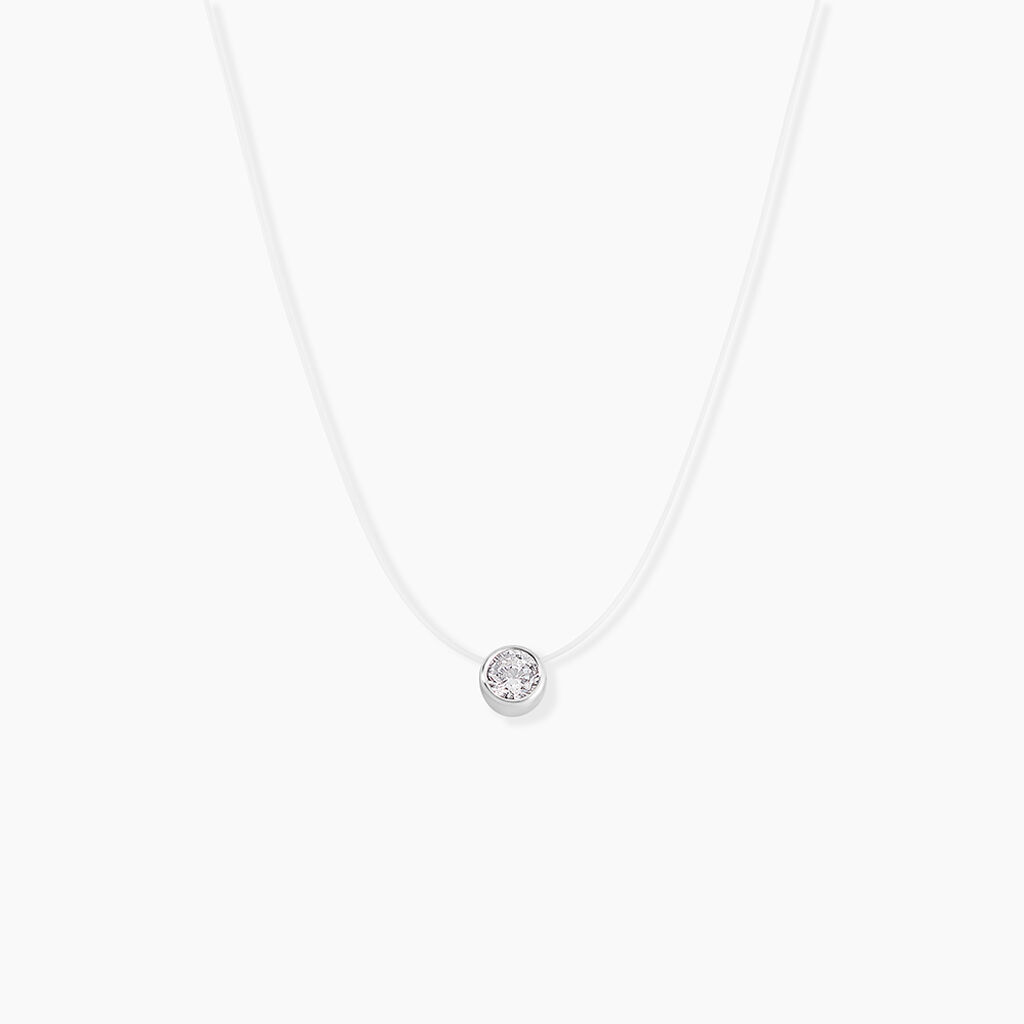 Collier Nylon Argent Blanc Oxyde - Colliers avec pierres Femme | Marc Orian