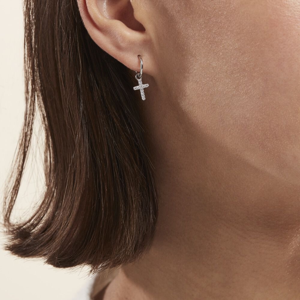 Créole Unitaire Argent Blanc Donelle Oxyde De Zirconium - Piercings d'oreilles Femme | Marc Orian