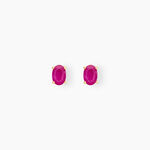 Boucles D'oreilles Puces Ovale Or Jaune Rubis - Boucles d'oreilles mariage Femme | Marc Orian