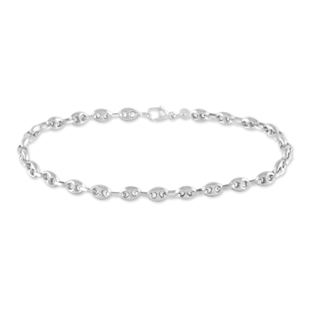 Bracelet Dami Maille Grain De Cafe Or Blanc - Bracelets mailles Femme | Marc Orian