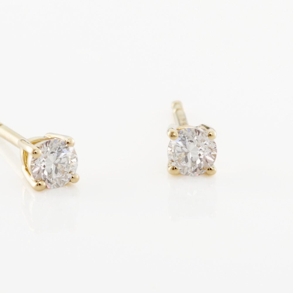 Boucles D'oreilles Puces Or Jaune Victoria Diamants - Puces Femme | Marc Orian