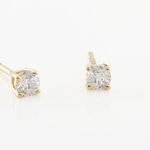 Boucles D'oreilles Puces Or Jaune Victoria Diamants - Puces Femme | Marc Orian