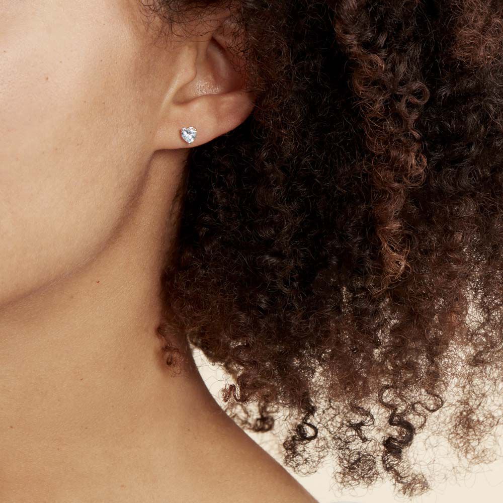 Boucles D'oreilles Puces Daria Serti Clos Or Blanc Oxyde De Zirconium - Puces Femme | Marc Orian
