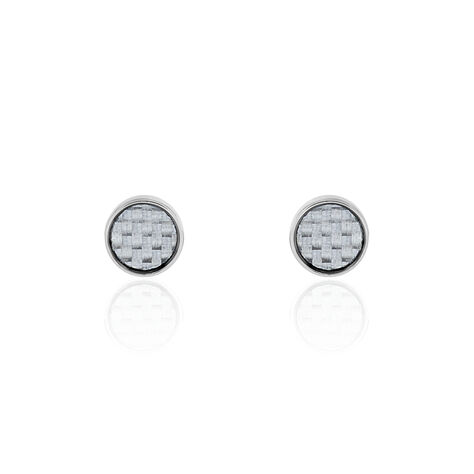 Boucles D'oreilles Puces Phebus Him Classique Acier Blanc - Puces Homme | Marc Orian