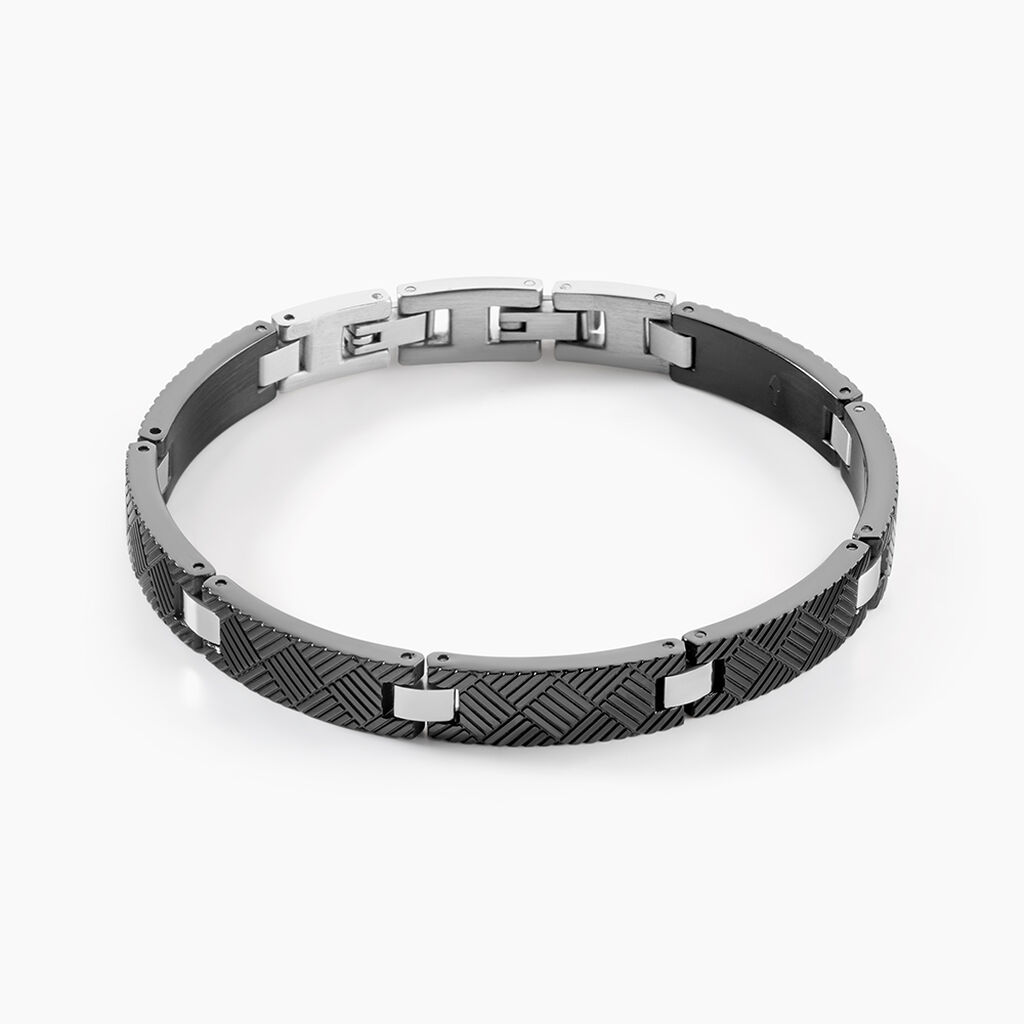 Bracelet Phebus Him Acier Blanc Et Noir - Bracelets cha&icirc;nes Homme | Marc Orian