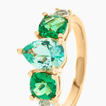 Bague Huffie Plaqu&eacute; Or Jaune Pierre D'imitation - Bijoux fantaisie Femme | Marc Orian