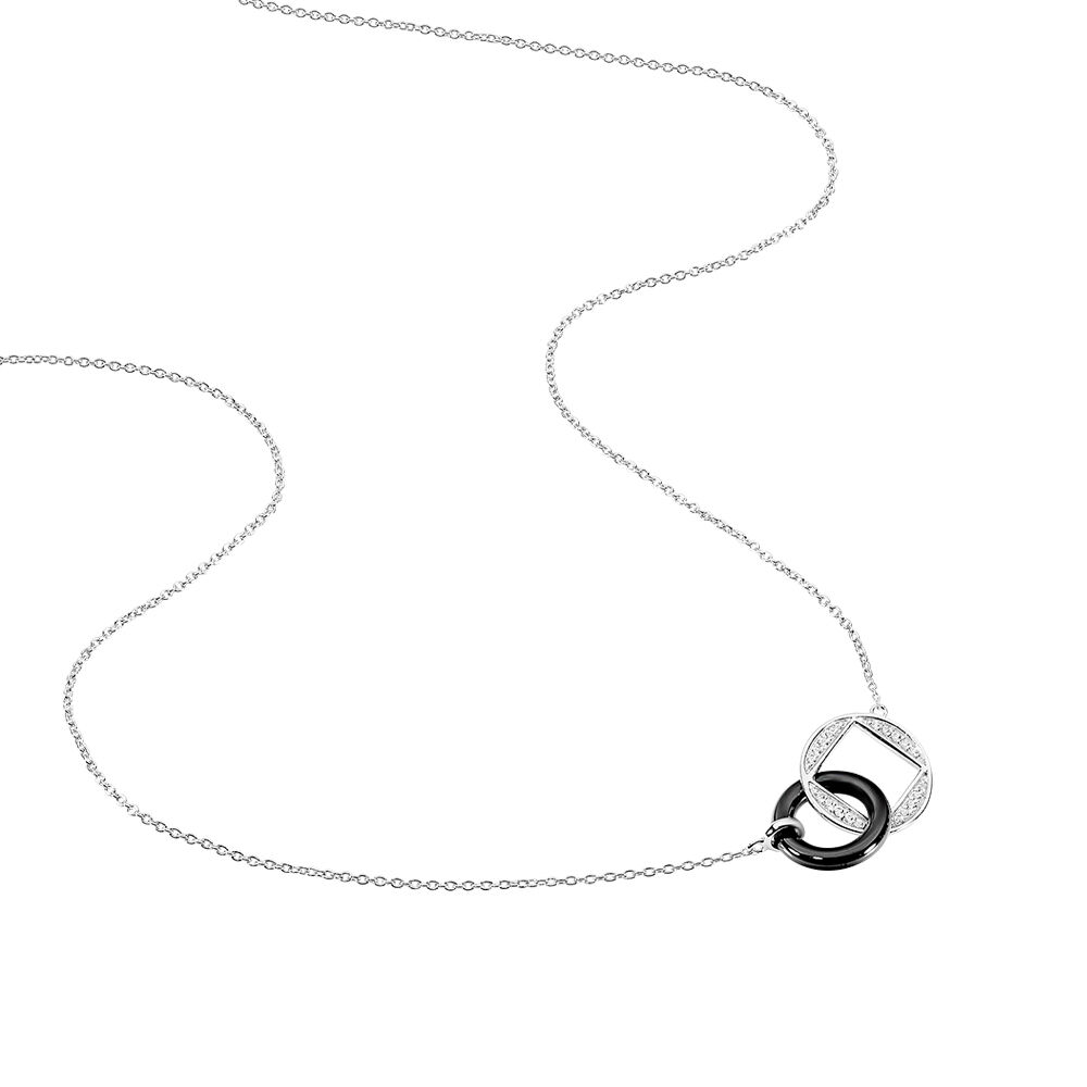 Collier Malee Argent Blanc Céramique Et Oxyde De Zirconium - Colliers avec pierres Femme | Marc Orian