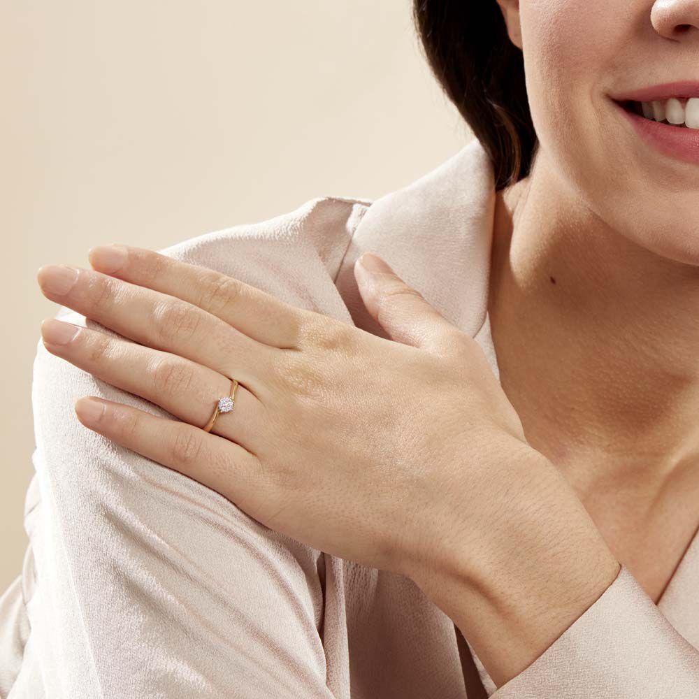 Bague Solitaire Lysia Or Jaune Diamant - Parures de mariage Femme | Marc Orian