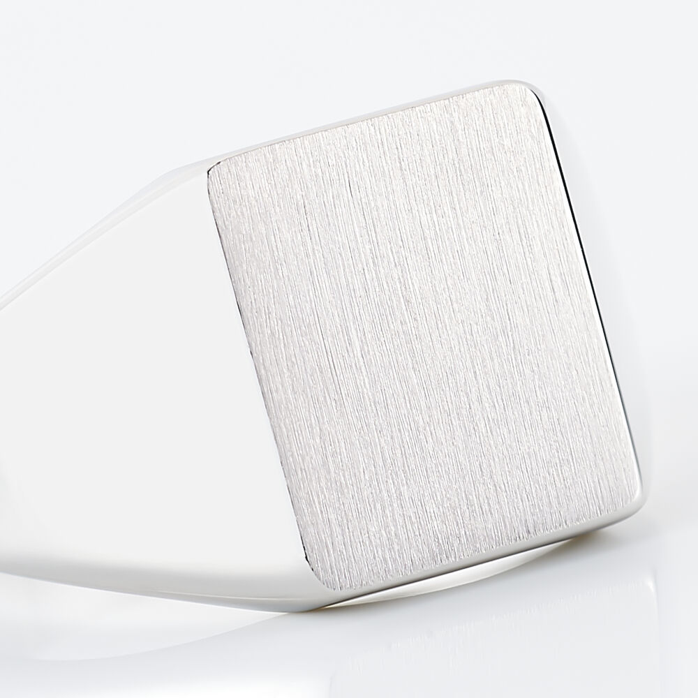 Chevalière Gaspare Argent Blanc - Bijoux personnalisés Homme | Marc Orian