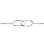 Bracelet Rekia Acier Blanc Strass - Bracelets Anneaux Entrelaces Femme | Marc Orian