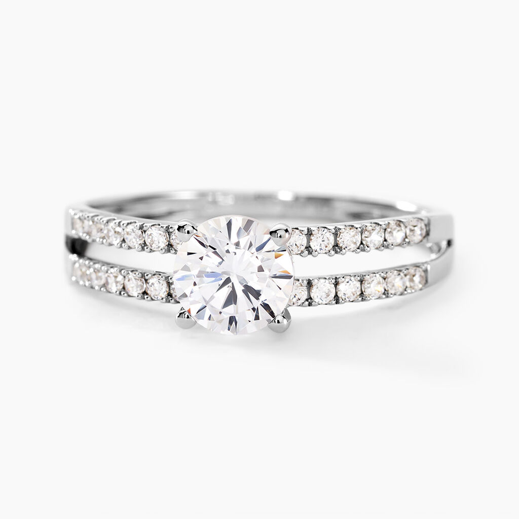 Bague Solitaire Cesarine Or Blanc Oxyde De Zirconium - Solitaires Femme | Marc Orian