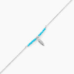 Bracelet Lottie Argent Blanc Turquoise - Bracelets fantaisie Femme | Marc Orian