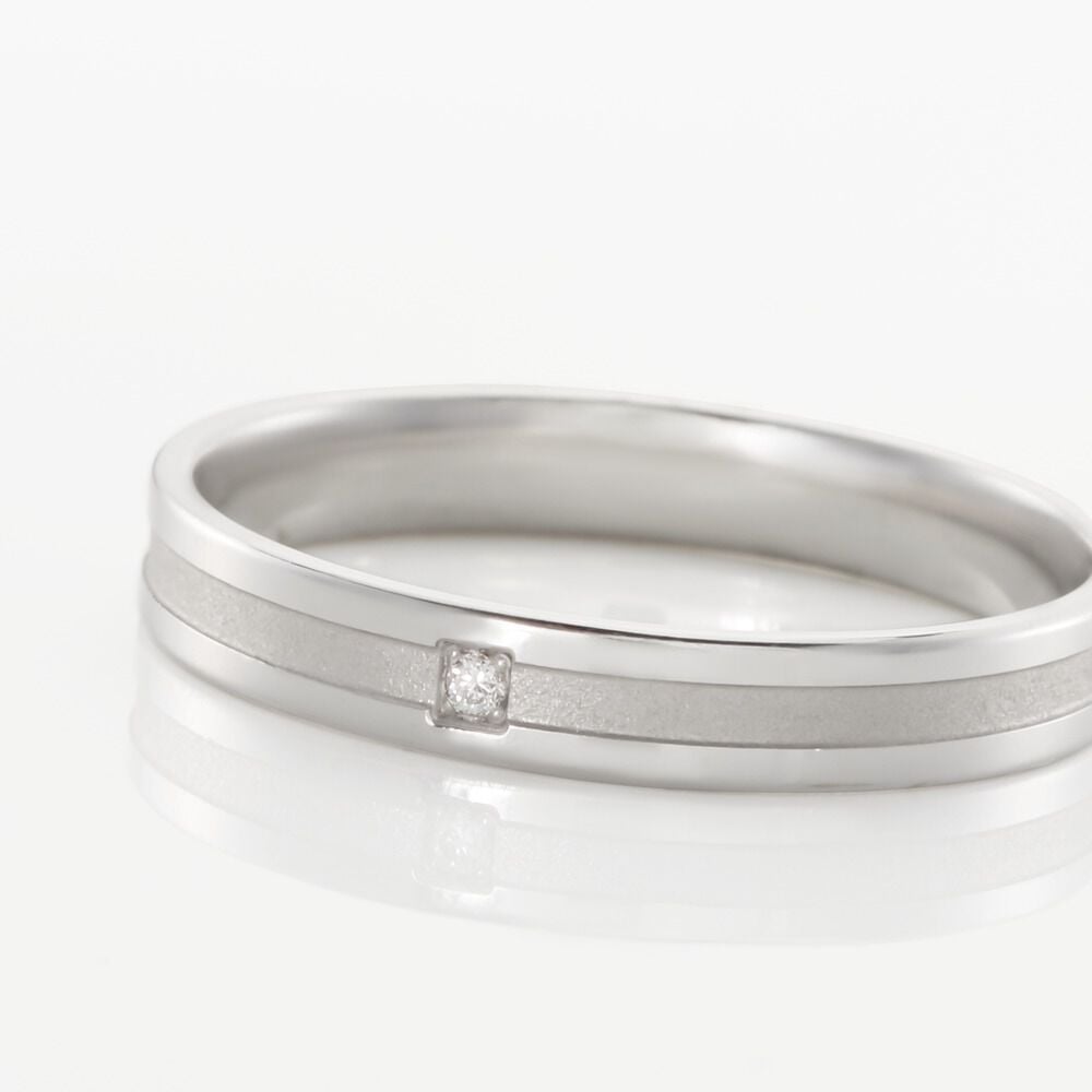 Alliance Juni Or Blanc Diamant - Alliances duo Unisex | Marc Orian