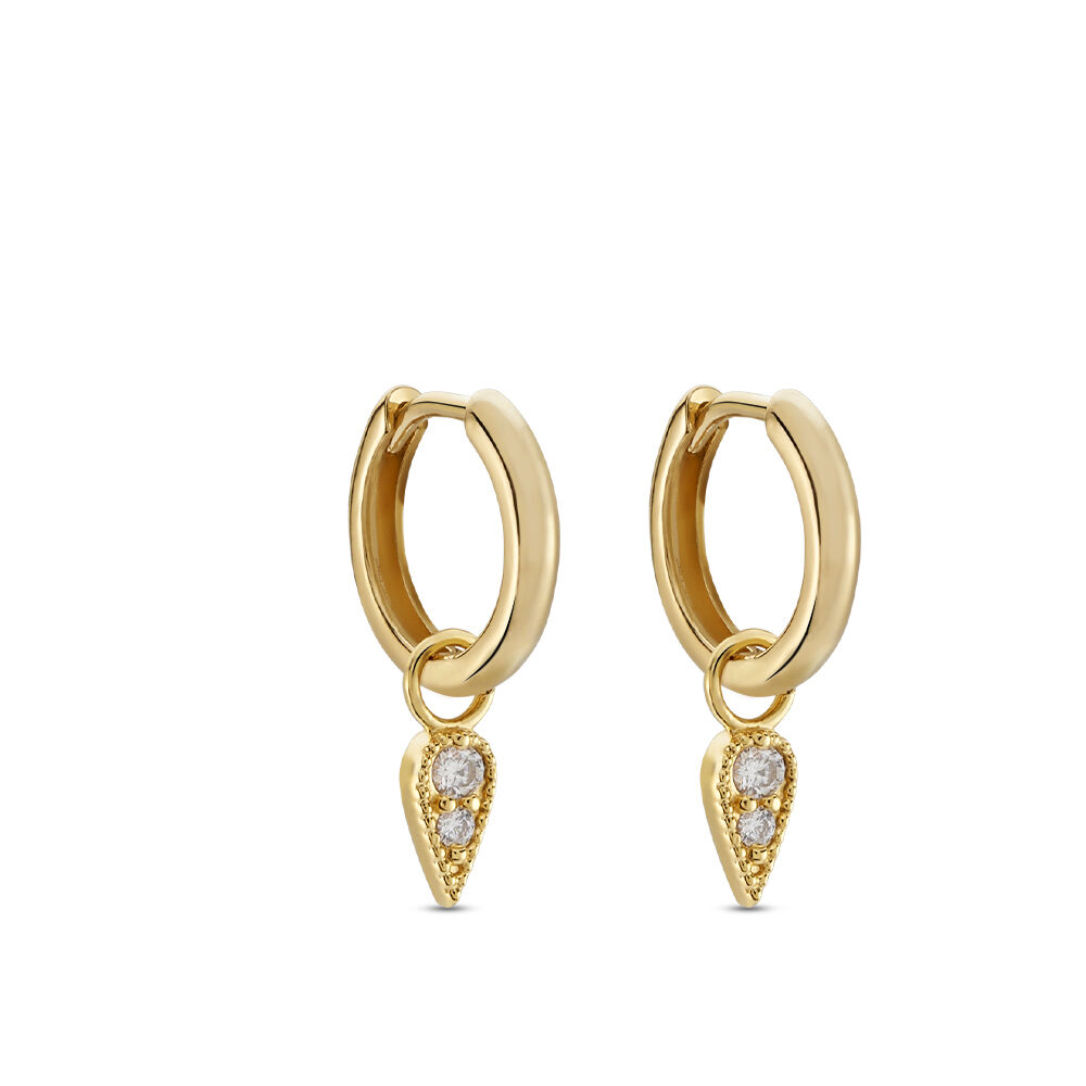 Créoles Plaqué Or Pawl Pampilles Ovales Oxydes De Zirconium - Boucles d'oreilles pampille Femme | Marc Orian