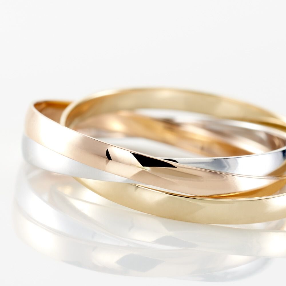 Alliance Entrelacee Ruban Plat Or Tricolore - Alliances duo Famille | Marc Orian