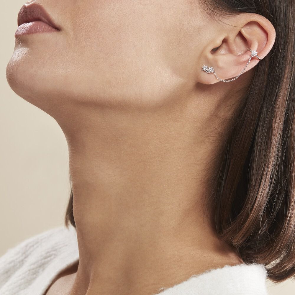 Bijou D'oreille Unitaire Argent Blanc Atara Oxydes De Zirconium - Piercings d'oreilles Femme | Marc Orian
