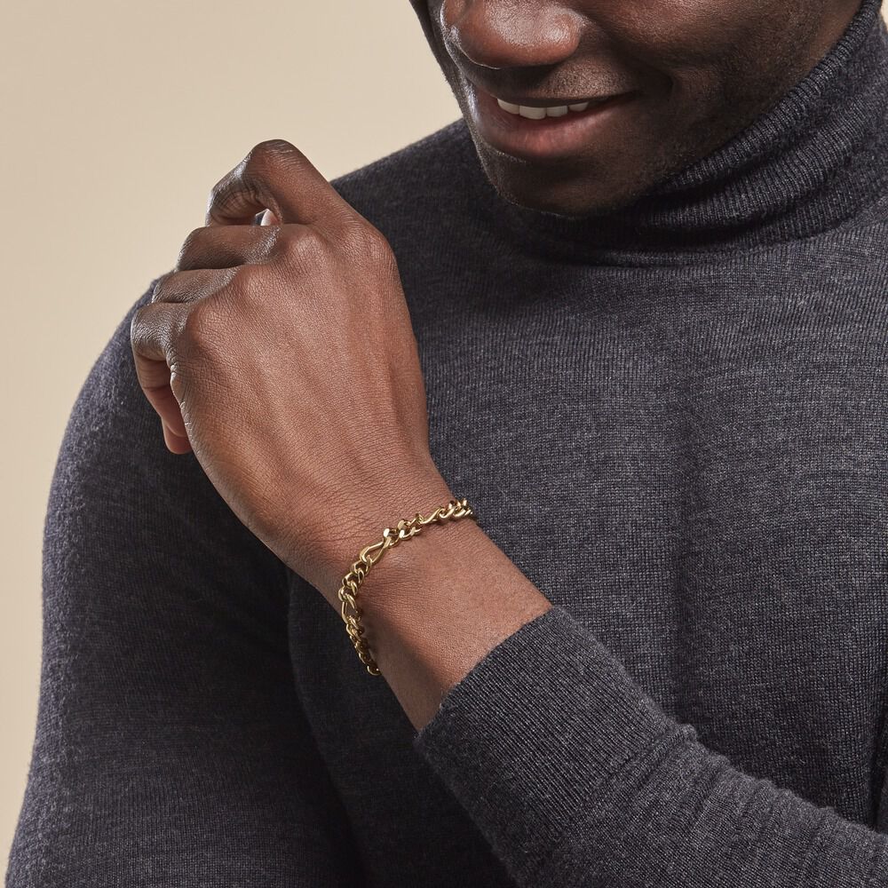 Bracelet Maille Acier Doré Virgil - Bracelets mailles Homme | Marc Orian