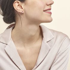 Boucles D'oreilles Puces Neptunus Argent Rose Oxyde De Zirconium - Clous d'oreilles Femme | Marc Orian