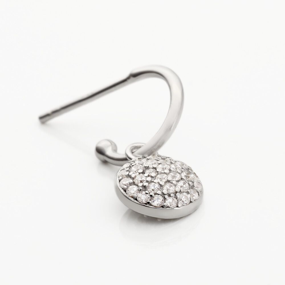 Cr&eacute;ole Unitaire Argent Blanc Donelle Oxyde De Zirconium - Piercings d'oreilles Femme | Marc Orian