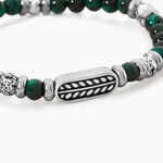 Bracelet Philo Acier Blanc Oeil De Tigre Pierre De Lave - Bracelets cha&icirc;nes Homme | Marc Orian