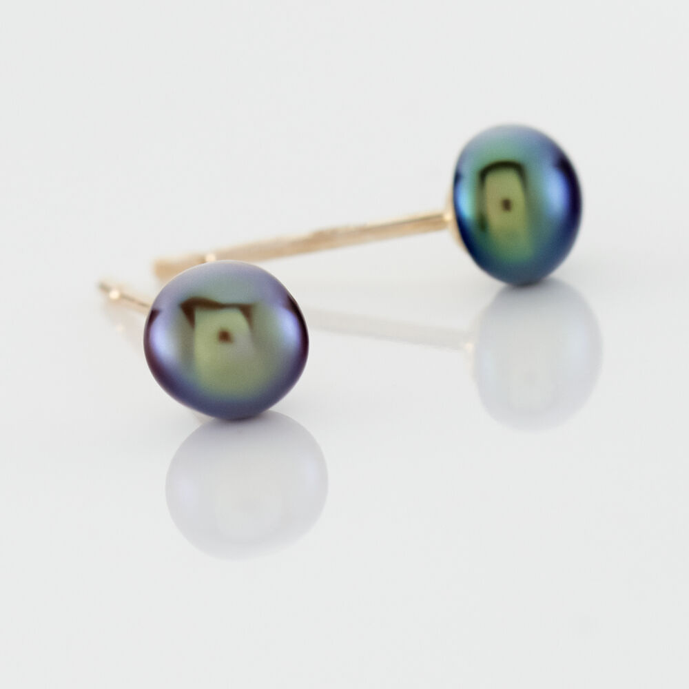 Boucles D'oreilles Puces Micaelle Teintees Or Jaune Perle De Culture - Boucles d'oreilles mariage Femme | Marc Orian