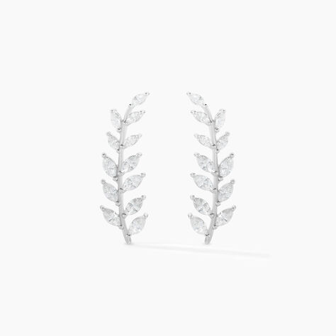 Boucles D'oreilles Grimpantes Sakira Argent Blanc Oxyde De Zirconium - Sélection Bohème Femme | Marc Orian