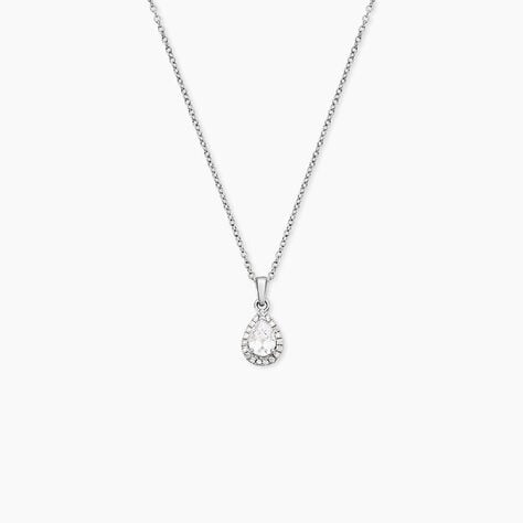 Collier Sylla Argent Blanc Oxyde De Zirconium - Colliers solitaires Femme | Marc Orian