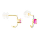 Demi Cr&eacute;oles Barrett Or Jaune Rubis Diamant - Cr&eacute;oles Femme | Marc Orian