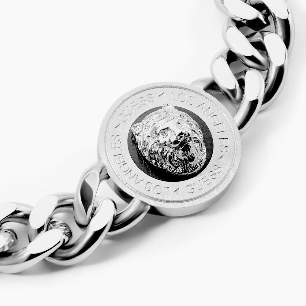 Bracelet Guess Lion King Acier Blanc - Bracelets cha&icirc;nes Homme | Marc Orian