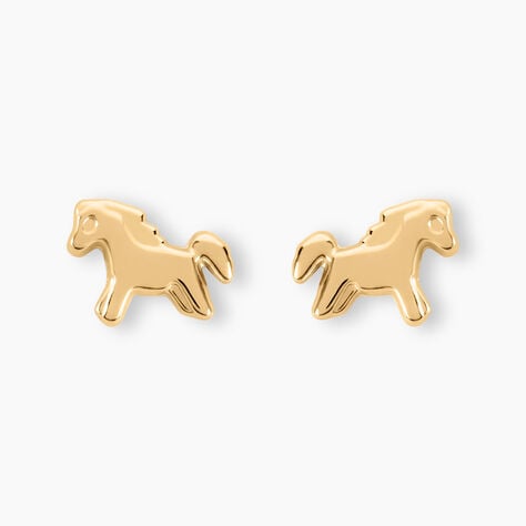 Boucles D'oreilles Puces Freyia Cheval Or Jaune - Puces Enfant | Marc Orian