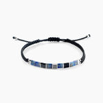 Bracelet Jourdan Jahan Acier Argent&eacute; Lapis Lazuli Agate - Bracelets cordons Homme | Marc Orian
