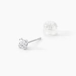 Boucles D'oreilles Puces Doreen Or Blanc Oxyde De Zirconium - Puces Famille | Marc Orian