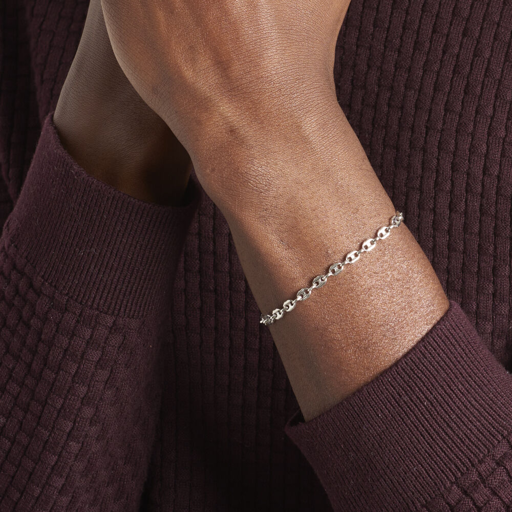 Bracelet Carrus Argent Blanc - Bracelets mailles Homme | Marc Orian
