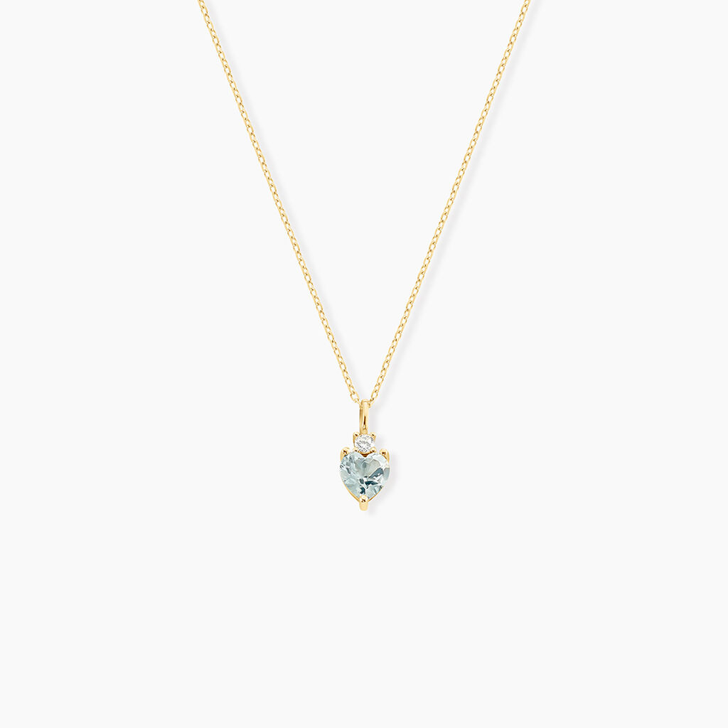 Collier Heart Or Jaune Topaze Oxyde De Zirconium - Colliers avec pierres Femme | Marc Orian