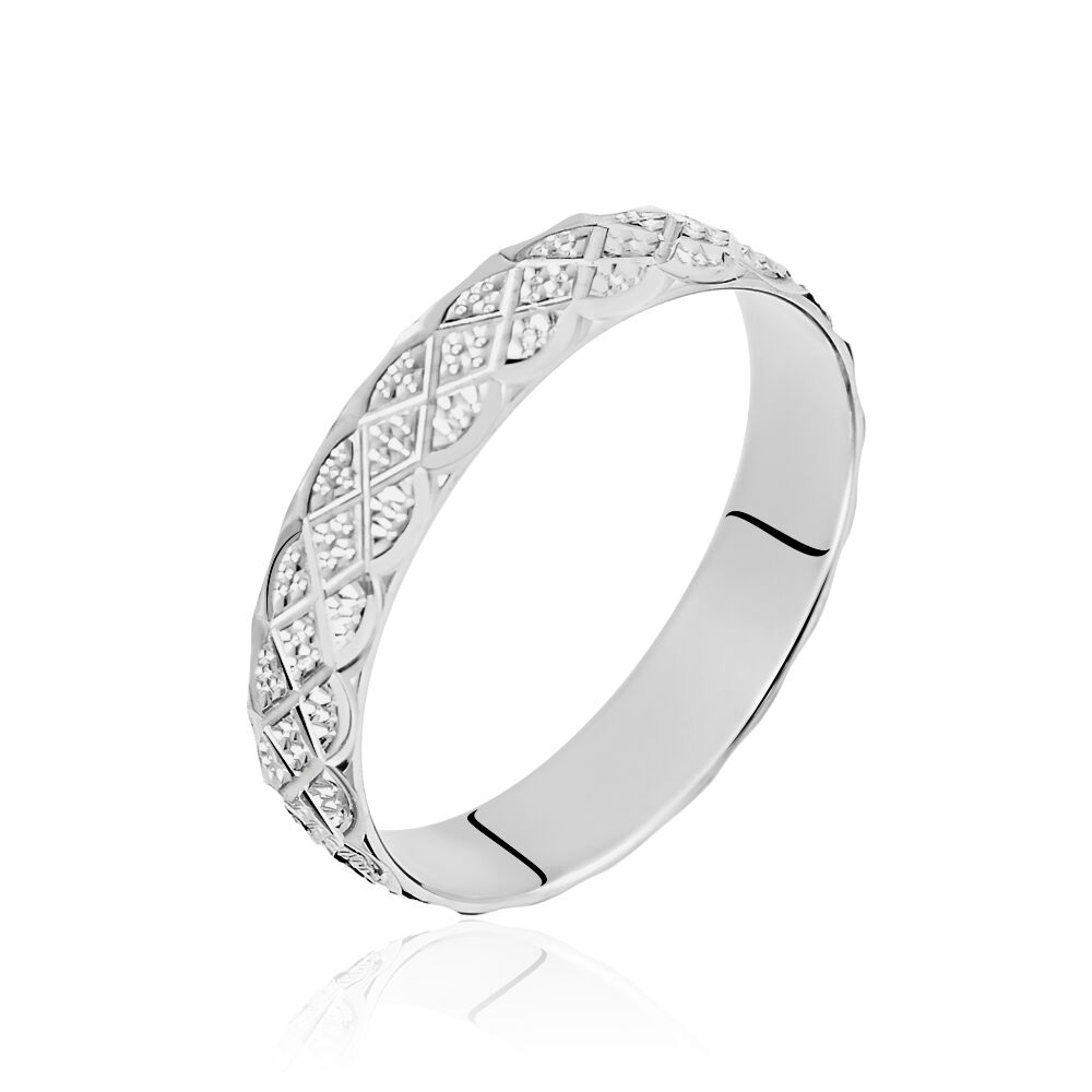 Alliance Ginny Ruban Plat Or Blanc - Alliances duo Unisex | Marc Orian