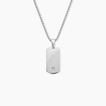 Collier Bicolore Acier Blanc Oxyde De Zirconium - Colliers avec pierres Homme | Marc Orian